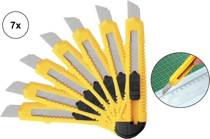 PD® - Afbreekmes - Werkmes - Snijmes - 7 stuks