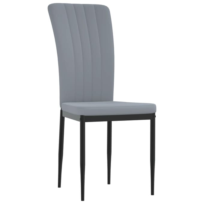 vidaXL - Eetkamerstoelen - 4 - st - fluweel - lichtgrijs