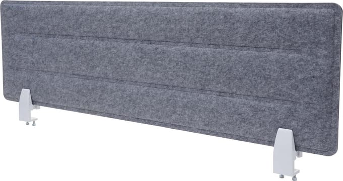 Bureauafscheiding MCW-G76, privacyscherm bureau prikbord, geluidsisolerende stof/textiel met reliëf ~ 100x30cm grijs