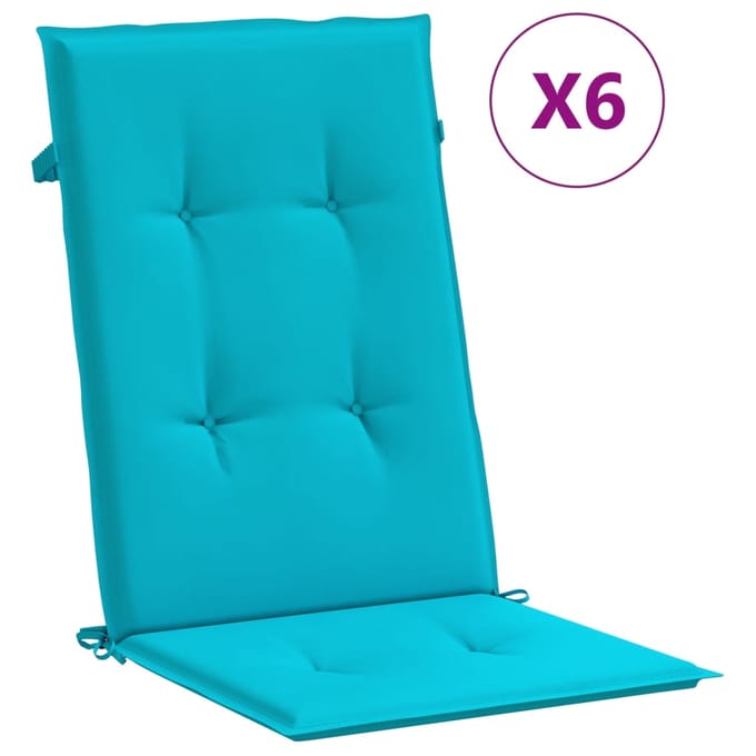 vidaXL - Stoelkussens - hoge - rugleuning - 6 - st - stof - turquoise