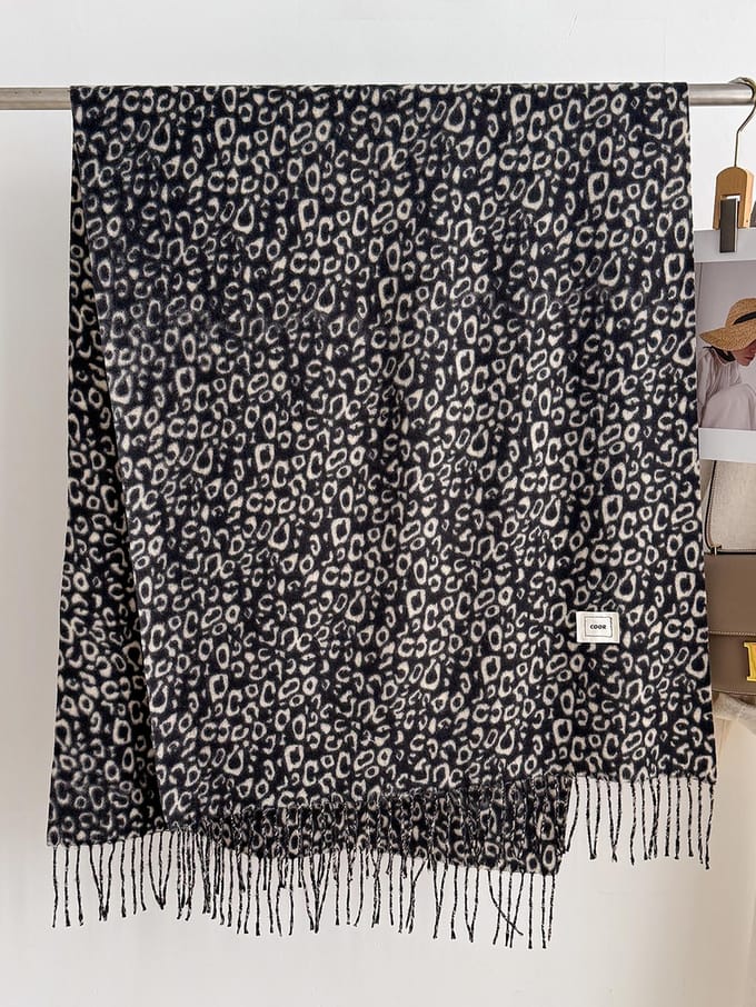 Mode Féminine de Luxe Écharpe Imprimé Léopard - Châle Pashmina Chaud Automne Hiver Bufanda Femme