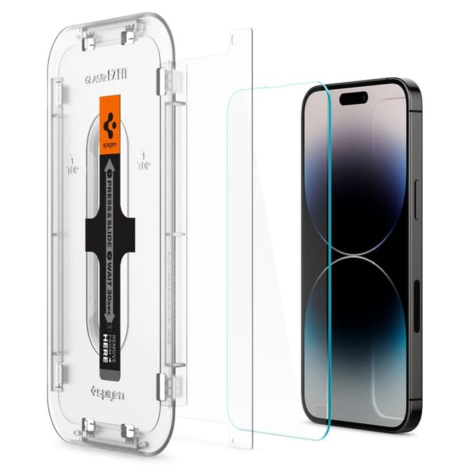 Spigen GLAStR EZ Fit Screenprotector 2 Pack + Applicator voor de Apple iPhone 14 Pro Max