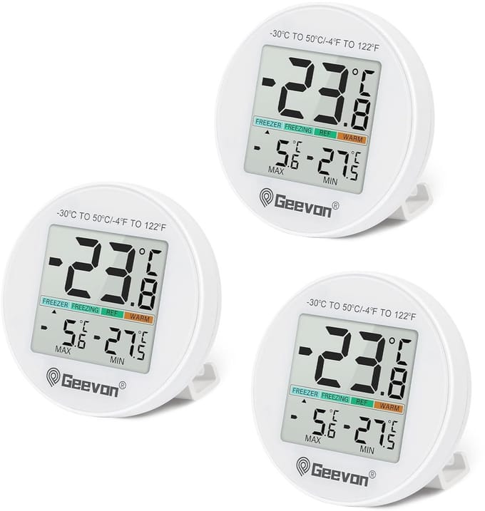 Digitale Koelkastthermometer - Waterdicht IP65 - Schakelbaar Tussen Celsius en Fahrenheit - Maximale en Minimale Temperatuurweergave