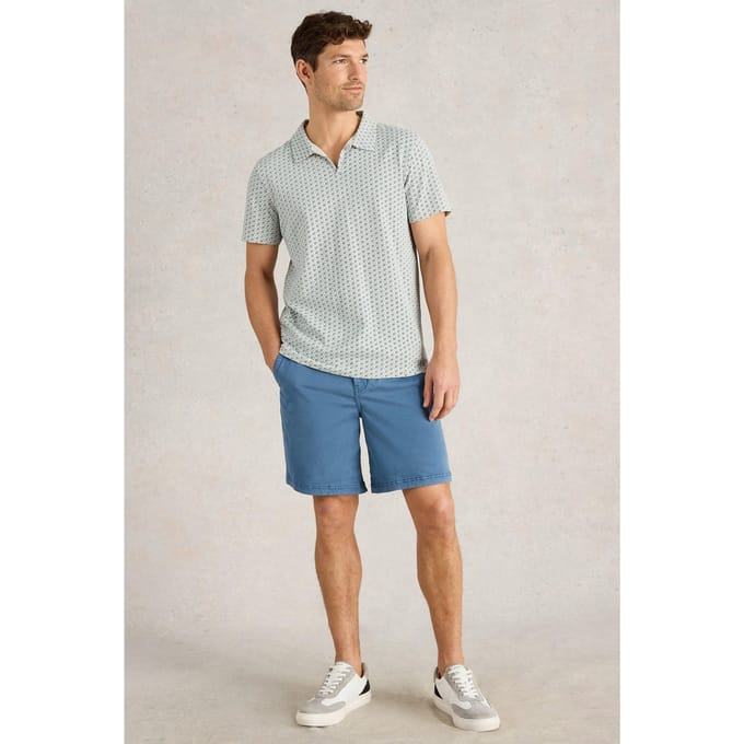 White Stuff Geo Printed Polo Blue Print Größe: S | Poloshirts Outlet | Herren | Blau