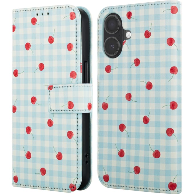 imoshion Hoesje - Geschikt voor Apple iPhone 17 - Design Bookcase smartphone - Cherry Check