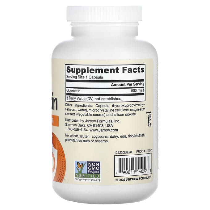 Quercetin 500 mg (200 Capsules) - Jarrow Formulas