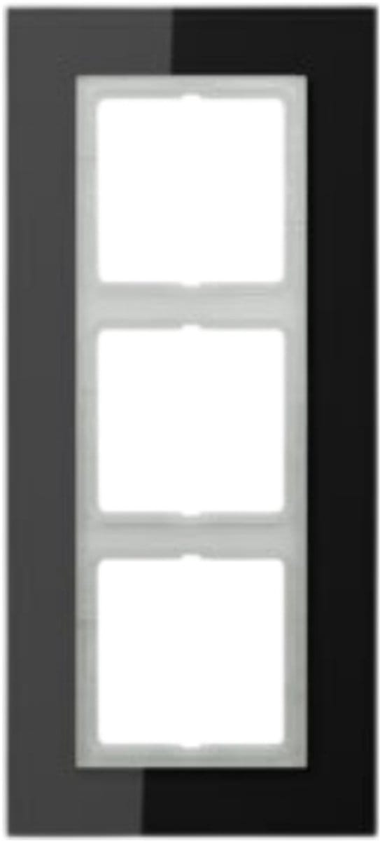 JUNG LS-plus afdekraam 3-voudig glas zwart (LSP983GLSW)