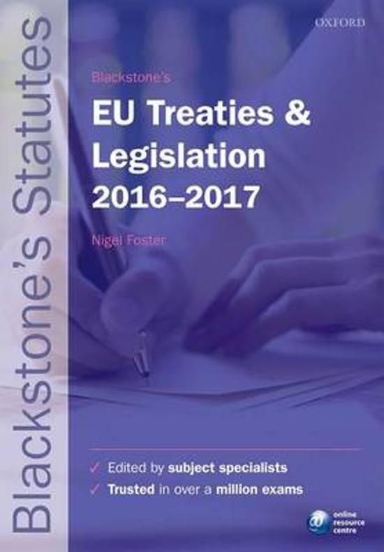 Blackstone's EU Treaties &amp; Legislation 2016-2017