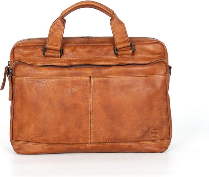Leren Laptoptas - 13.3 inch - Steven - Brandy Cognac