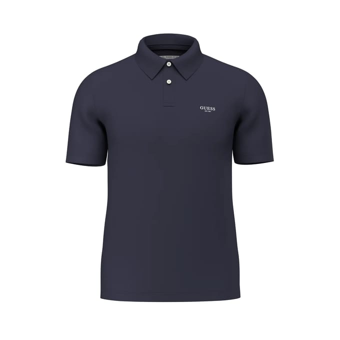 Guess Essential Korte Mouw Poloshirt Blauw L Man