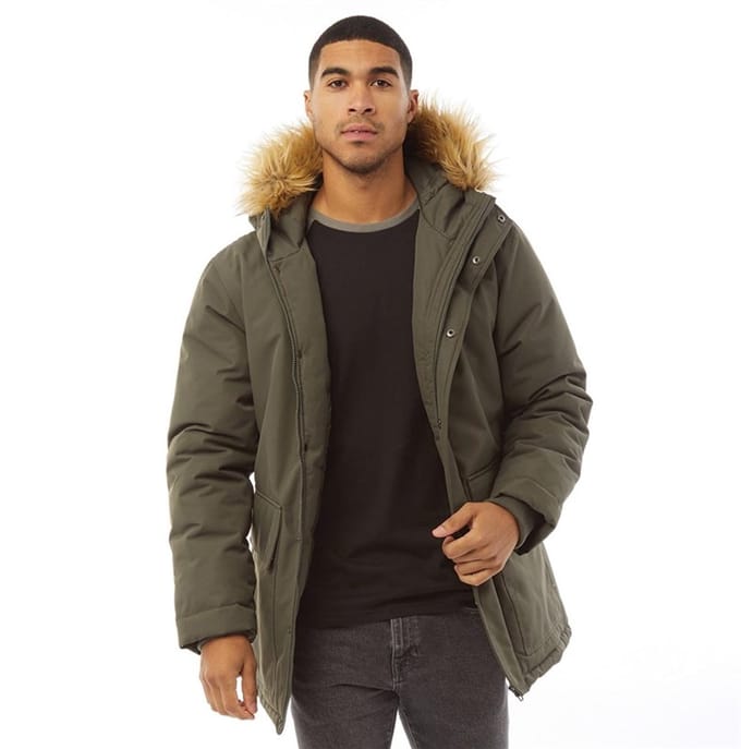 French Connection Heren dikke warme stoere Parka Jas Donker Khaki maat XXL