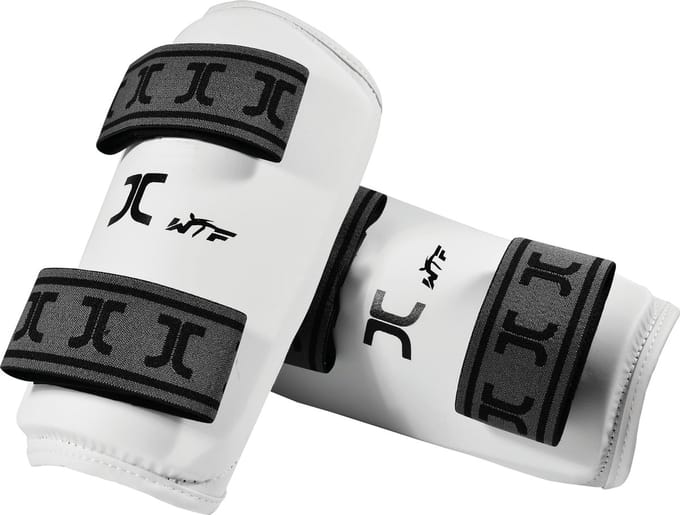Taekwondo-onderarm-beschermers JCalicu | WT | Wit (Maat: XXS)