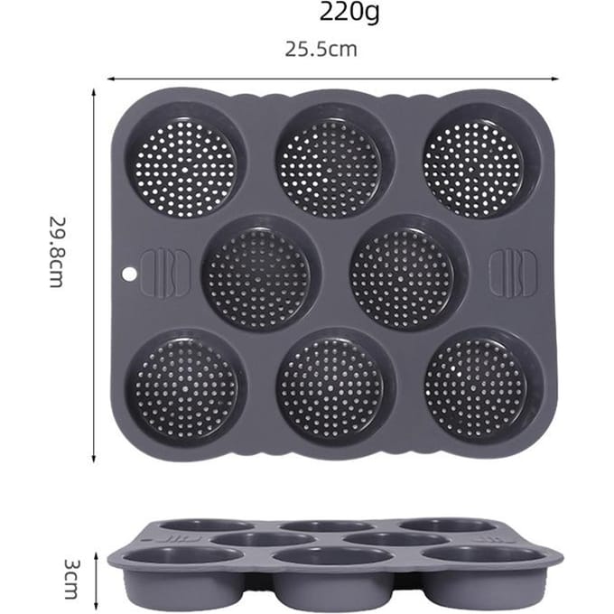 Moule en silicone de qualité alimentaire, résistant aux hautes températures, pour pain, hamburger, ménage black
