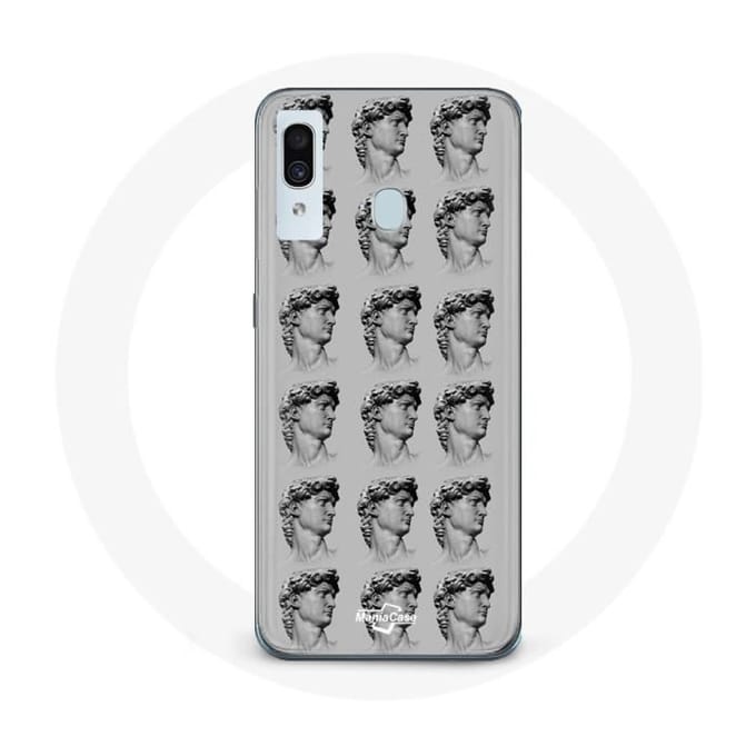 Case voor Samsung galaxy A30 Standbeeld grijze achtergrond grijs
