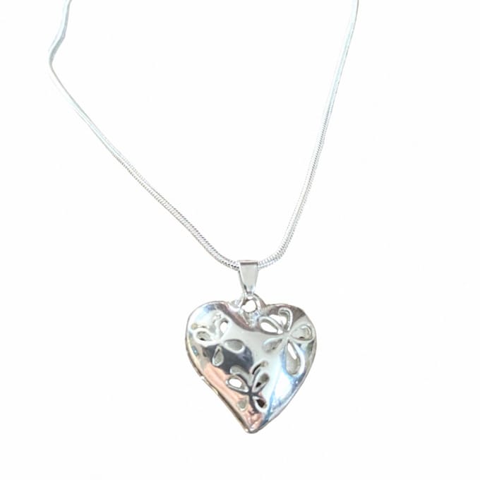 Ketting-Zilver-Hart-open gewerkt- Charme Bijoux