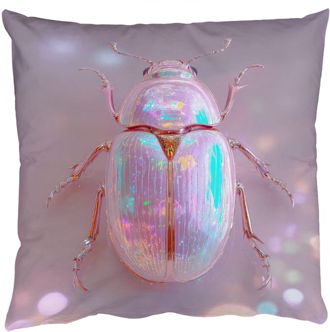 Sierkussens - Kussentjes Woonkamer - 60x60 cm - Kever - Metallic - Lichteffect - Roze