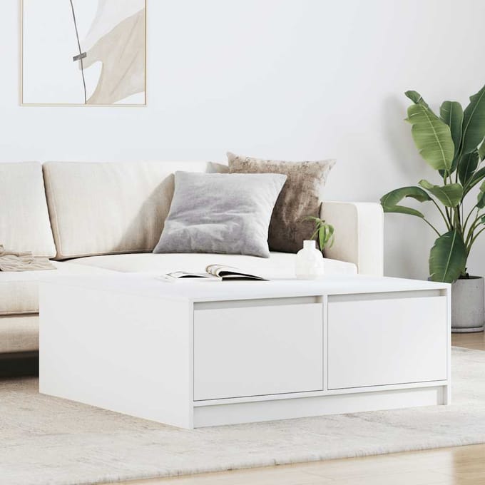 vidaXL - Salontafel - met - lades - 100x100x40 - cm - wit