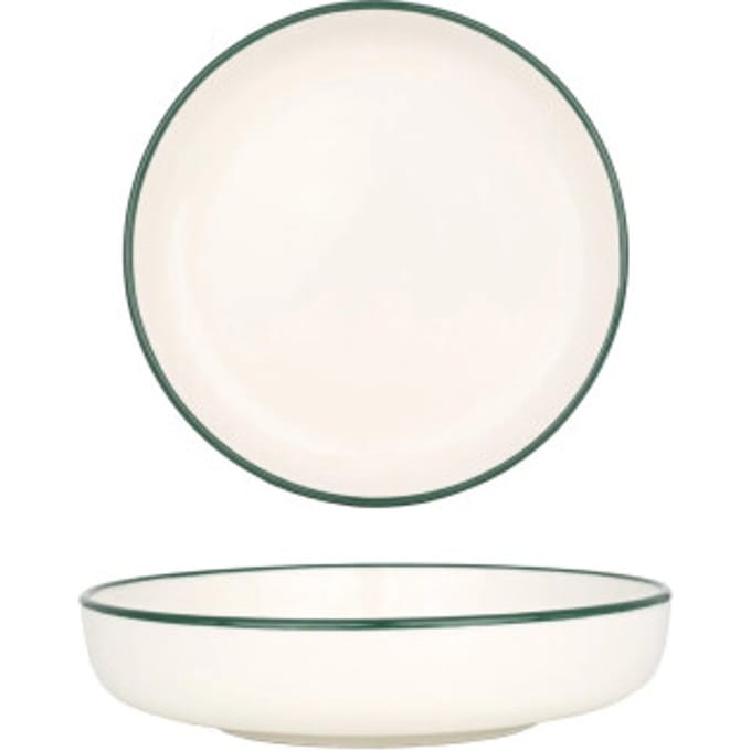 Rinart Diepbord - Green Edge - Porselein - 17 cm (410cc) - set van 6