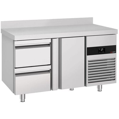 GGM Gastro Kühltisch PREMIUM - 1400x700mm - mit 1 Tür - 2 Schubladen - mit Aufkantung