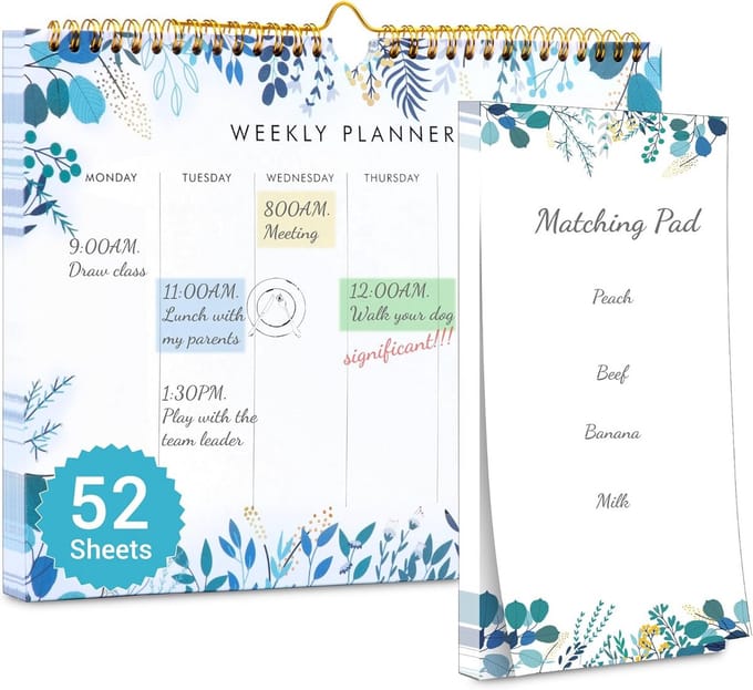 Grote Wekelijkse Planner Agenda - Blauw - Tijdschema & Takenbeheer