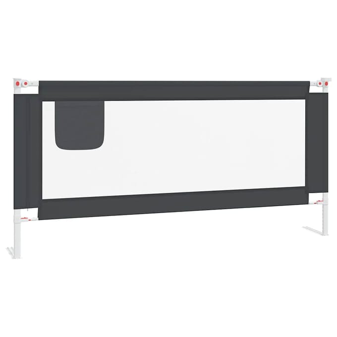 Barrière de lit pour tout-petit Gris Foncé 190x25 cm Tissu