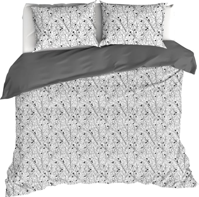 De Witte Lietaer Dekbedovertrek Charlie, Black - 200 x 200/220 - Katoen Percal