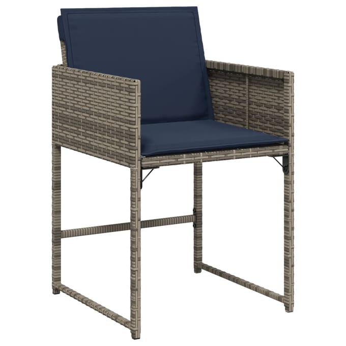 vidaXL - Tuinstoelen - 4 - st - met - kussens - poly - rattan - grijs