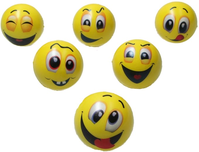 Emoji Stressbal 12 Stuks – 6 cm - Medium Density