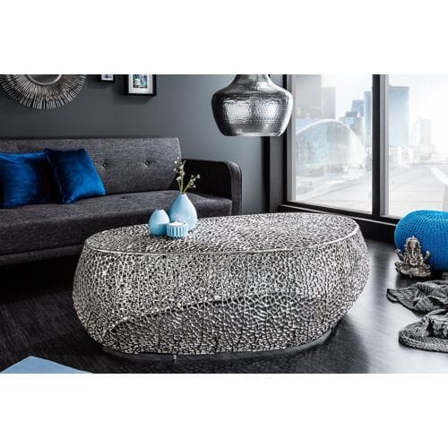 Design salontafel zilver 122 cm