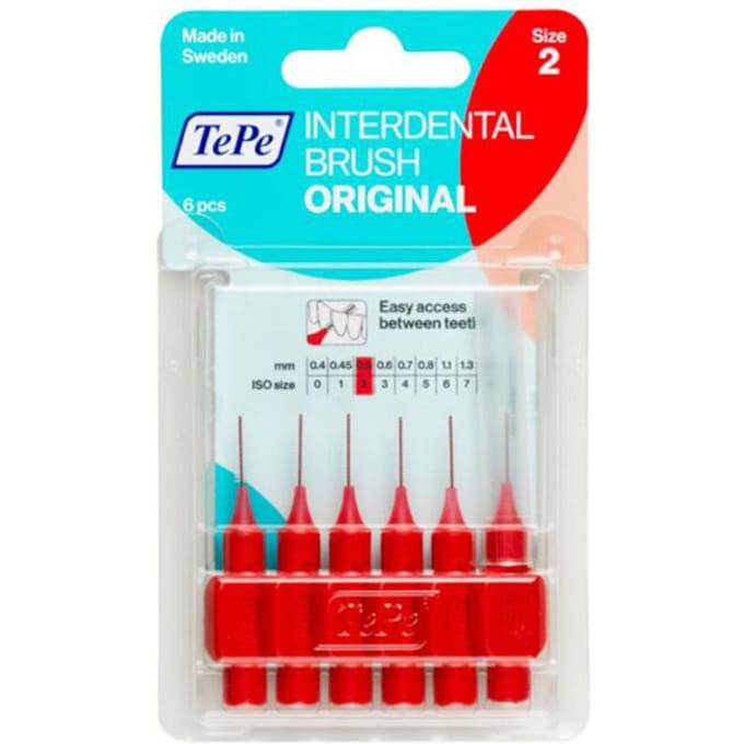 TePe Interdentale Ragers Original Rood ISO maat 2 – 0,5 mm (6 stuks)