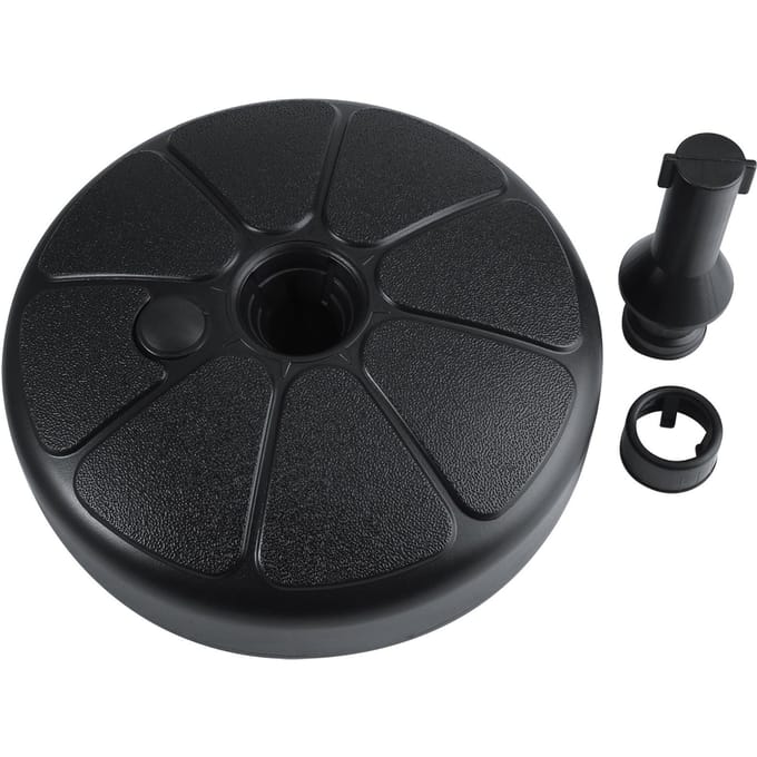 Kunststof Buiten Patio Tuin Tuin Ronde Vorm Water Zand Vulbare Parasolvoet Standaard Houder black