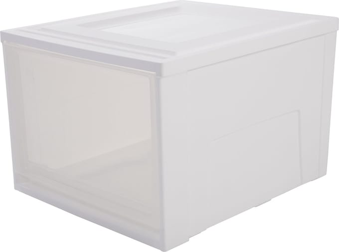 IRIS Maxi Drawer stapellade - 40L - Kunststof - Wit/Transparant