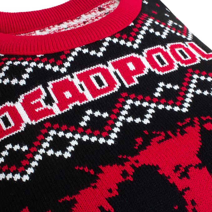 Deadpool - Disney Christmas jumper - Deadpool - Spray - S tot M - voor Mannen - zwart-rood-wit