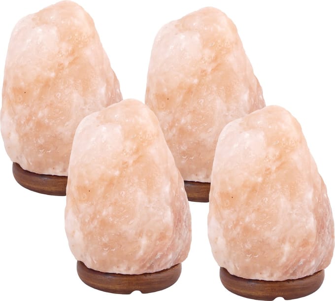 15% Korting! - 4 x Zoutlamp 2 tot 4kg - Himalayazout / Zoutsteen (Haliet) - ca. 22x12cm per stuk