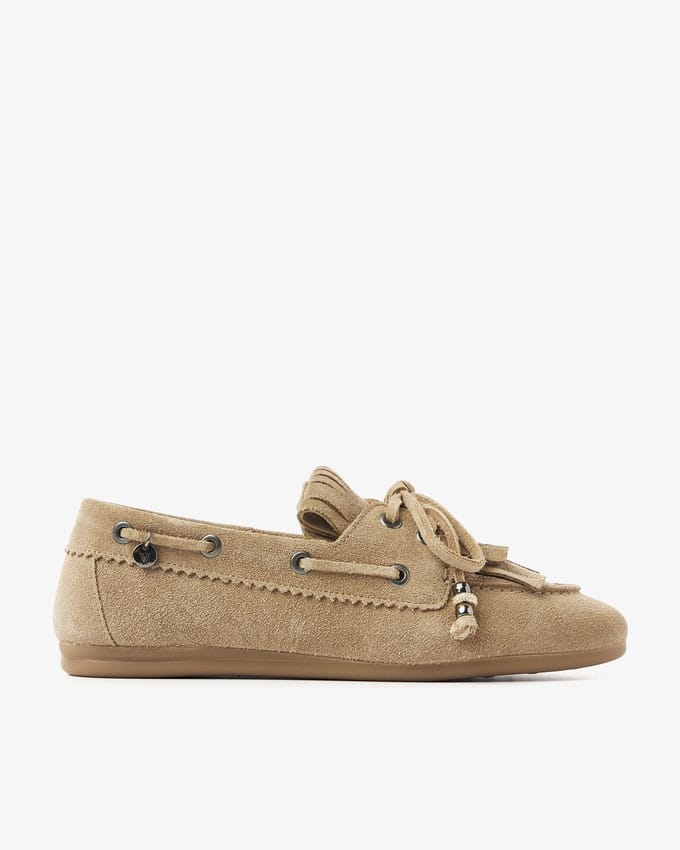 VIA VAI June Loua Mocassins dames - Suède - Beige - Maat 36