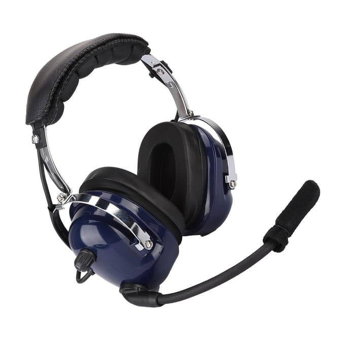 Algemene Luchtvaart Headset, Dubbele Stekker Pilotenkoptelefoon, 3.5mm Geluidsreductie Headset voor Piloten wit
