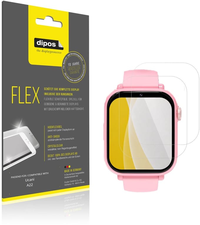 dipos – 2x Beschermfolie geschikt voor Ucani A22 | 3D Full Cover Screenprotector | 100% Passend