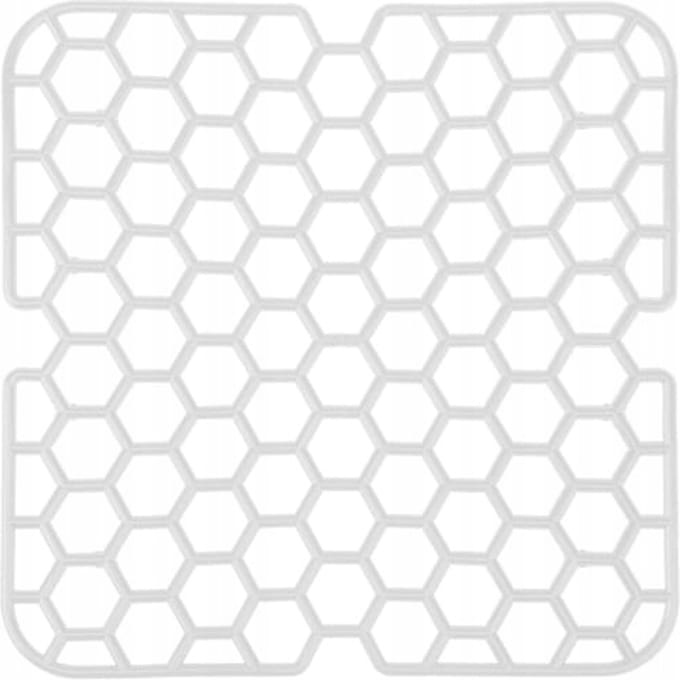 Zacht vierkant gootsteenrooster crème 28,5 cm