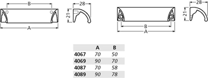 hermeta meubelgreep zwart geanodiseerd 78mm - 4089-18E