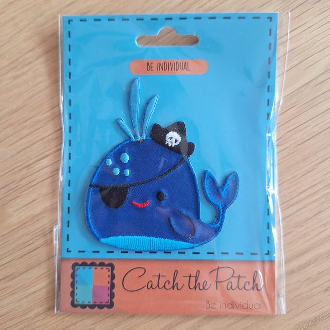 Walvis piraat embleem - Strijkapplicatie - Patch