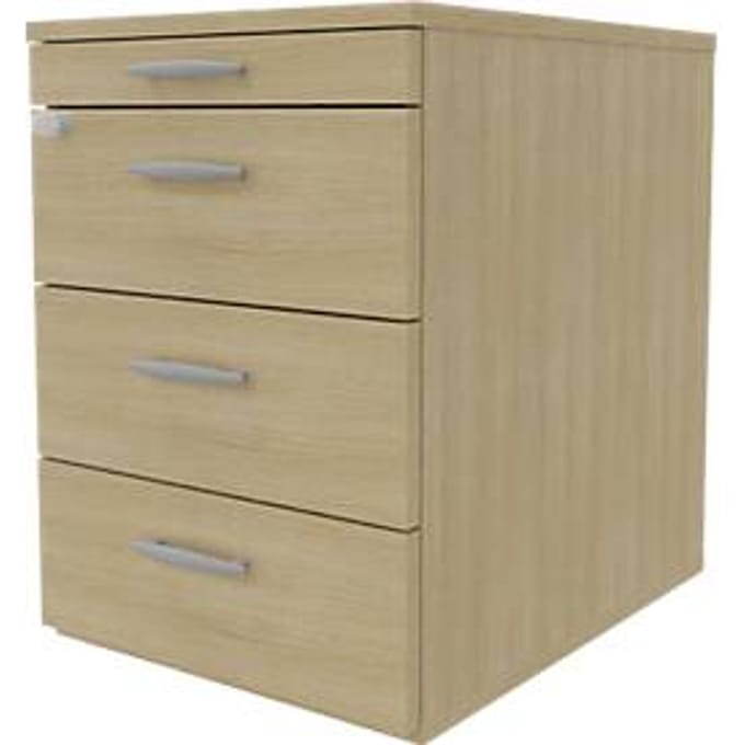 Verrijdbare lade ARLON OFFICE, B 420 x D 560 x H 585 mm, eiken decor