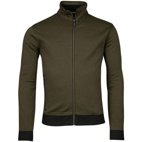 Baileys Vest Sweat Cardigan Zip 2-Tone Jacquard Doubleface Interlock Olive / male