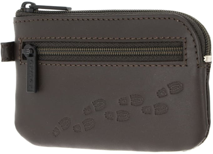oxmox Leren sleutelgeval Leather Keyholder Footsteps 2.0 Embossed Brown donkerbruin