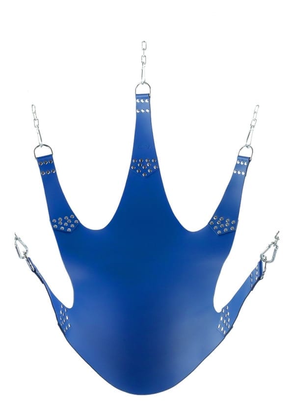 Mr Sling - Comfortabele Lederen Sex Sling - Blauw