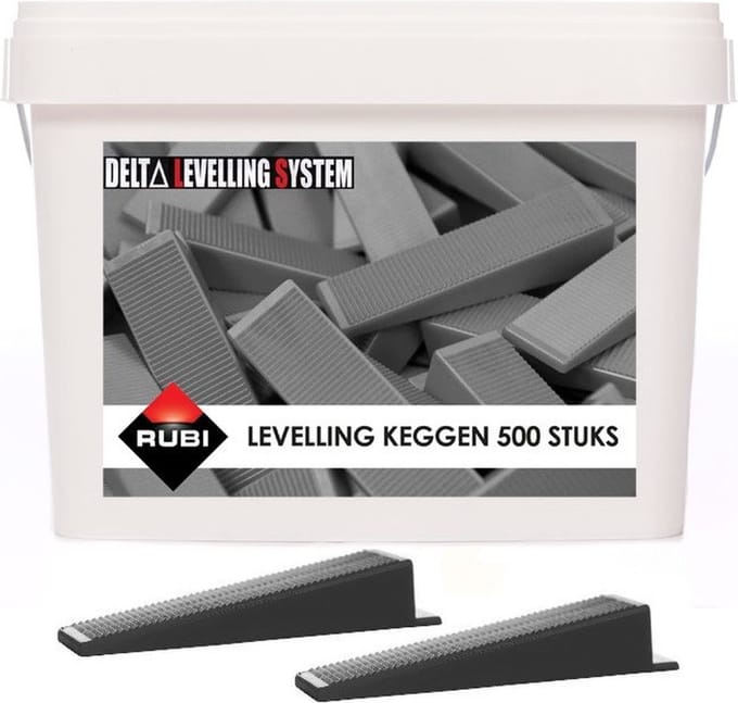Rubi Delta Levelling Tegel Keggen 500 stuks in emmer