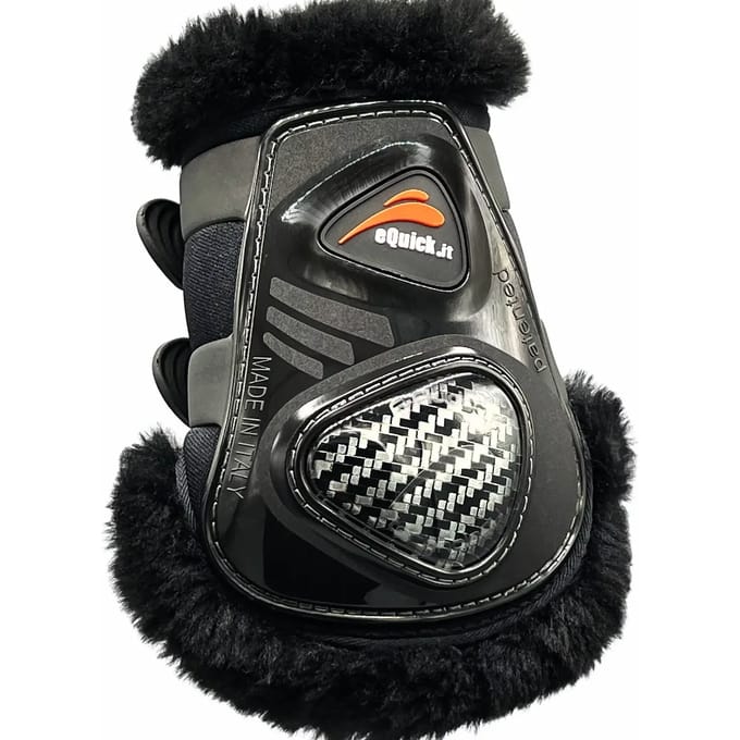 Vetlokbeschermers voor paarden met bont eQuick eCarbon Fluffy