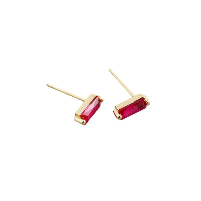 YOLA Stud Oorbellen | Roze/Goud | 7,8 x 3 mm | 925 Silver