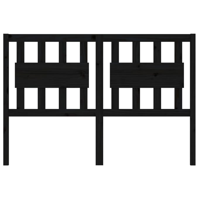 vidaXL - Hoofdbord - 125,5x4x100 - cm - massief - grenenhout - zwart