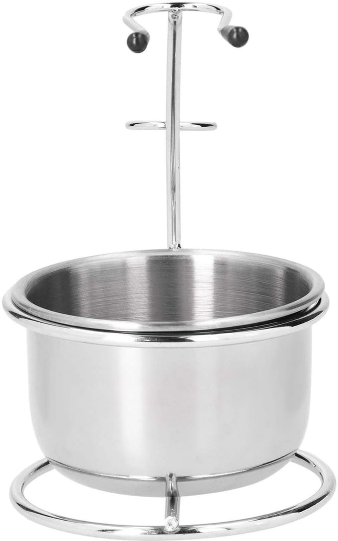 Dailygoods- Scheermes 2-in-1 - Scheermes houder - Scheerkwast standaard - Schuimkom - Roestvrij staal - Draagbaar en multifunctioneel - Scheerset