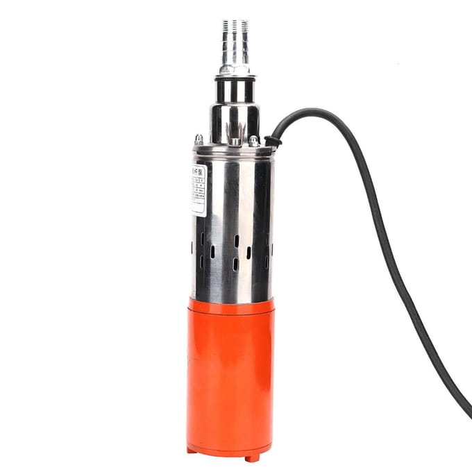 1   Pompe à vis CC 12V1.2m30m Haute Pression Acier Inoxydable Fonte Acier Pompe à Eau Submersible